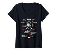 Mujer santo rosario cuentas católica anatomía orar rosario virgen maria Camiseta Cuello V