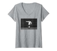 Mujer Santos FC Star Pele V Fulham 1973 Copa del Mundo de Fútbol Camiseta Cuello V