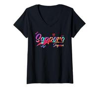 Mujer Sapporo Japan | Vacation Travel Camiseta Cuello V