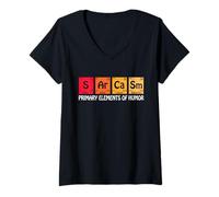 Mujer Sarcasmo Elementos primarios del Humor Divertido Sarcástico Camiseta Cuello V