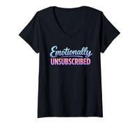 Mujer Sarcasmo Emocionalmente Sin Suscripción Hombres Divertidos Camiseta Cuello V