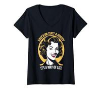 Mujer Sarcasmo no es un Hobby Retro Pop Art Funny Mujer sarcástica Camiseta Cuello V