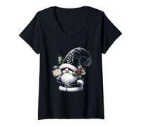 Mujer Sarcastic GNOME For Teens and Funny Xmas Holiday Bah Humbug Camiseta Cuello V