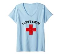 Mujer Sarcastic I Can't NATAR Sisters Cruise Lifeguards Swim Camp Camiseta Cuello V