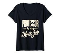 Mujer Sarcástico Diciendo Que el Profesor es mi Carrera Secreta Mujeres Hombres Camiseta Cuello V