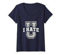 Mujer Sarcástico Odio LA Universidad Sarcasmo Educación Graduado Camiseta Cuello V