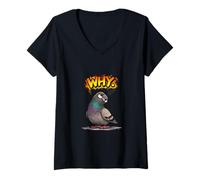 Mujer Sarcástico Paloma Actitud Dibujos Animados Arte Camiseta Cuello V