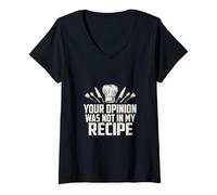 Mujer Sarcástico Tu Opinión No Fue Mi Receta Diciendo Camiseta Cuello V