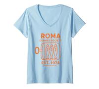 Mujer Sardina Roma Conservas Sociedad Pescado Vintage - Mediterráneo Camiseta Cuello V