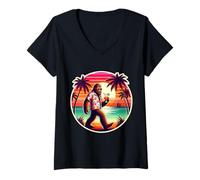 Mujer Sasquatch Big-Foot Big Foot Vacaciones de verano Vacaciones Vacaciones Camiseta Cuello V