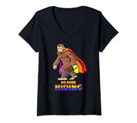 Mujer Sasquatch Gay Bigfoot No Más Orgullo Oculto Camiseta Cuello V