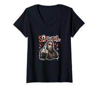 Mujer Sassquatch, Sasquatch, Sasquatch, Bigfoot, Divertido, Leyenda, Humor Camiseta Cuello V