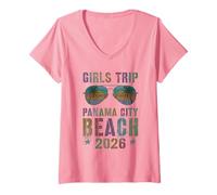Mujer Sassy Girls Trip Panama City Beach 2026 Vacaciones Primavera Camiseta Cuello V