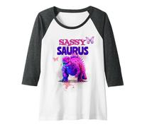 Mujer Sassysaurus Toddler Girls Women Dinosaurs Fan Enthusiast Camiseta Manga Raglan