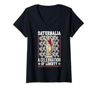 Mujer Saturnalia Una Celebración De La Libertad Diversión Navidad De Romanos Camiseta Cuello V