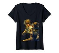 Mujer Saturno devorando a su Hijo, Pintura de Francisco Goya Camiseta Cuello V