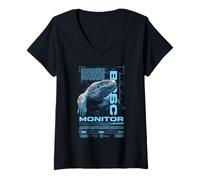 Mujer Savannah Monitor Ropa de Calle Moderna Guardián de Reptiles Camiseta Cuello V