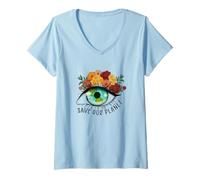 Mujer Save Our Planet Eco Design para Hombres, Mujeres y niños Camiseta Cuello V
