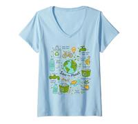 Mujer Save The Planet Recycling Earth Day Camiseta Cuello V