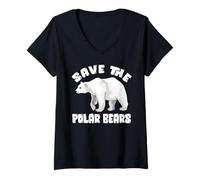 Mujer Save The Polar Bears Especies Conservacionista Camiseta Cuello V