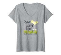 Mujer Save Water Drink Margs Divertido Camiseta Cuello V