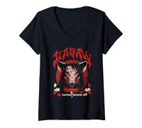 Mujer Saw Jigsaw Pig Mask Heavy Metal Horror Movie Camiseta Cuello V