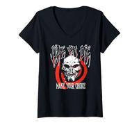 Mujer Saw Live or Die Heavy Metal Jigsaw Horror Movie Camiseta Cuello V