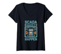 Mujer Scada Hace Que suceda Tecnología de automatización Industrial Camiseta Cuello V