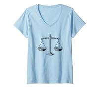 Mujer Scales of Justice Libra Star Sign Legal Gift Abogado Juez Camiseta Cuello V