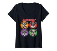 Mujer Schnauzer - Perro para Madres y Padres de Perros Camiseta Cuello V