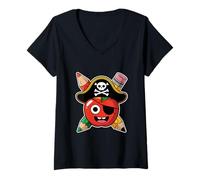 Mujer School International Habla como un Maestro Pirata del día Pirata Camiseta Cuello V