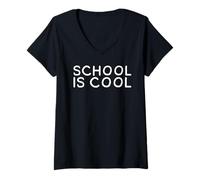 Mujer School Is Cool Camiseta Cuello V