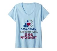 Mujer School Psychologist Data Driven Empathy Led Behavioral Brain Camiseta Cuello V