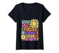 Mujer Schools out Forever Retirement 2026 Retired Teacher Summer Camiseta Cuello V