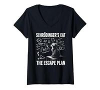 Mujer Schrödingers Cat The Escape Plan | Funny Scientist & Teacher Camiseta Cuello V