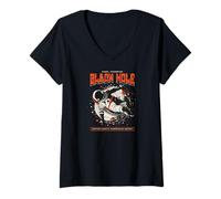 Mujer Sci Fi Final Frontier Black Hole desafía la Gravedad Camiseta Cuello V