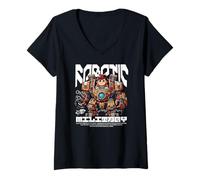 Mujer Sci Fi Robótica Militar AI Combate Mech Hero Camiseta Cuello V