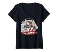 Mujer Sci Fi Space Girl Defender of The Stars Listo para La Acción Camiseta Cuello V