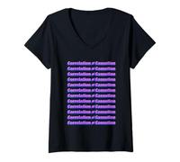 Mujer Science and Statistical Message Correlation Is Not Causation Camiseta Cuello V