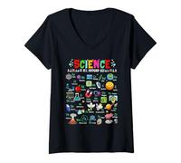 Mujer Science Is All Around Us Alphabet ABCs Scientist Teacher Camiseta Cuello V