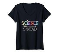 Mujer Science Squad Maestro Estudiante Ingeniero de Tecnología Equipo de Matemáticas Camiseta Cuello V