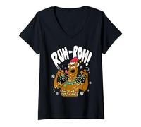 Mujer Scooby-Doo Christmas Lights Ruh Roh! Camiseta Cuello V