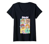 Mujer Scooby-Doo Gokko Mystery Gang Squares Camiseta Cuello V