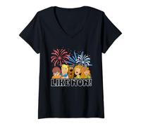 Mujer Scooby-Doo Summer Fire Works Camiseta Cuello V