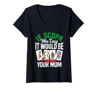Mujer Scopa Player - Juego de Cartas Nonna Mom Mama Italian Scopa Camiseta Cuello V