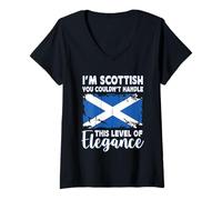 Mujer Scotland Flag Proud Elegant Scottish Boyfriend Girlfriend Camiseta Cuello V