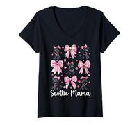 Mujer Scottie Mama Mom Scottish Terrier Dog - Coqueta para el día de la Madre Camiseta Cuello V