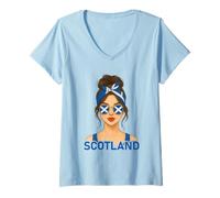 Mujer Scottish Girl Scotland Flag Scottish Girlfriend Wife Camiseta Cuello V