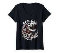 Mujer SCP-682 Repugnante Fundación de Horror de Reptiles Difícil de Destruir Camiseta Cuello V