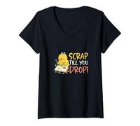 Mujer Scrap Till You Drop, increíbles Herramientas de Papel para Hacer álbumes de Recortes Camiseta Cuello V